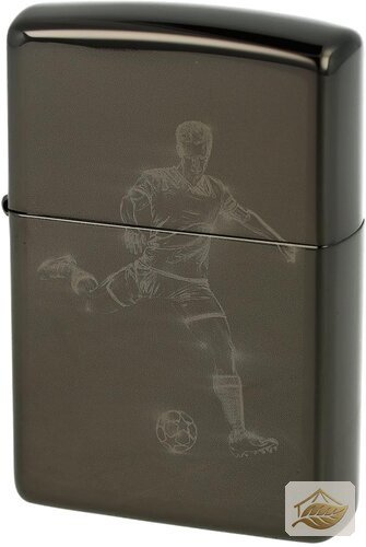 Zippo Feuerzeug Fußballer in Aktion, Ebony Schwarz
