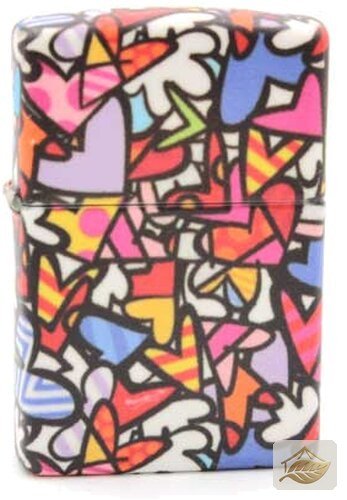 Zippo Romero Britto Hearts All Over, herzenbedecktes Pop-Art-Feuerzeug