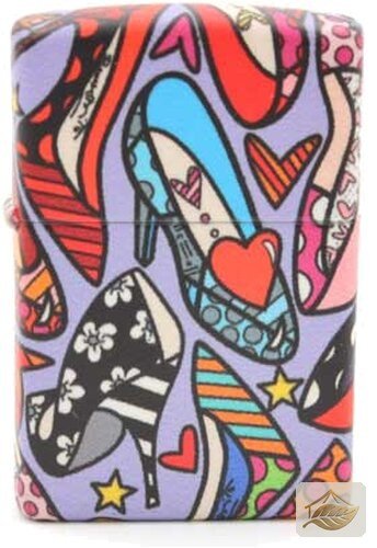 Zippo Romero Britto High Heels, buntes Schuh-Motiv im Pop-Art-Look