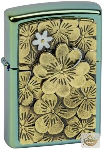 Zippo Limited Edition Türkis, Plakette Goldener Klee