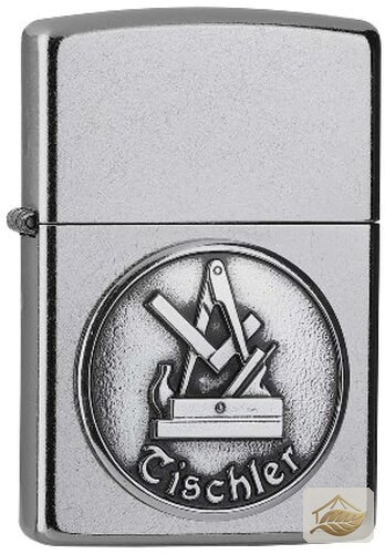 Zippo Feuerzeug Tischler-Plakette, Street Chrome