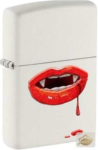 Zippo Vampire Lips, Lippen-Motiv in Weiß Matt
