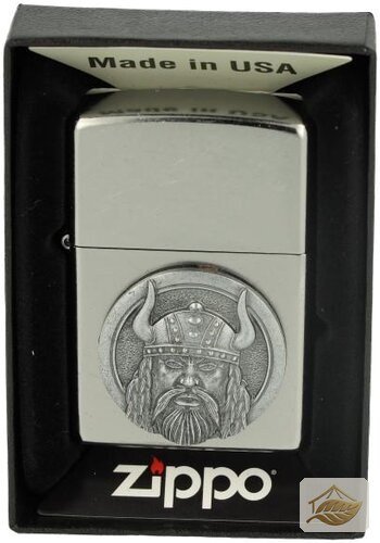 Zippo Feuerzeug Wikinger-Plakette, Street Chrome