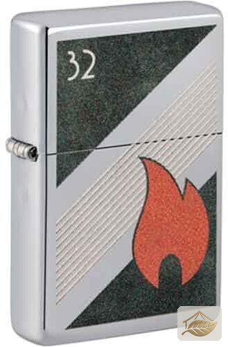 Zippo Vintage 32 Flame, Flammen-Motiv auf poliertem Chrom