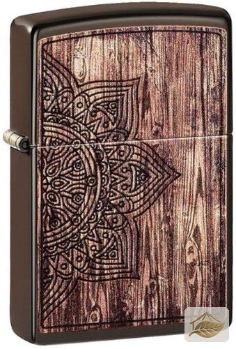 Zippo Holz-Mandala Sturmfeuerzeug, Braun