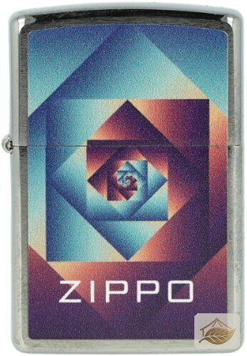 Zippo Feuerzeug Markenmuster, Brushed Chrome