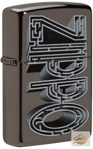 Zippo Logo-Labyrinth Feuerzeug, Black Ice