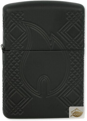Zippo Flame Armor, Feuerzeug mit Flammen-Relief Schwarz Matt