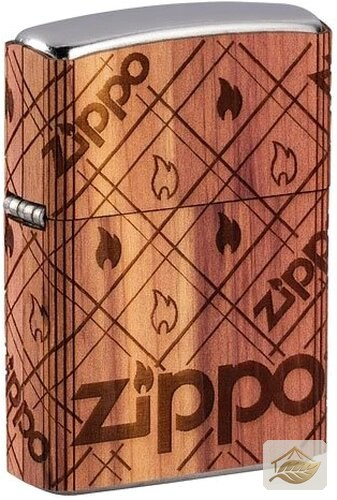 Zippo Woodchuck Cedar Wrap Benzinfeuerzeug, Street Chrome